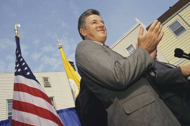 Jim Florio campaigns for re-election as New Jersey governor in 1993.